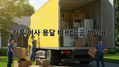 원룸 이사? 용달 비용 꼼꼼 비교표!